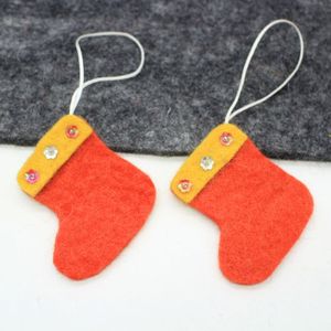 Chaussette de Noël en feutre faite à la main, ornement suspendu - Product Image 5