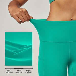 Leggings taille haute de couleur unie avec poches, extensibles, respirants, longueur intégrale, pantalons de yoga pour femmes - Product Image 3