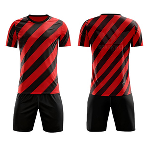 Maillot de football géométrique bleu pour homme, kit sublimé à manches courtes, anti-humidité, séchage rapide, polyester, uniforme d'équipe personnalisé avec - Product Image 3