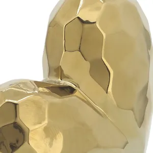Sculpture en fer polie plaquée or, élégante et faite à la main, accent décoratif moderne pour résidences contemporaines de luxe - Product Image 3