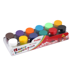 Set di <span class=keywords><strong>12</strong></span> Colori Tempera Non Tossici per Bambini Foska, Colori Acrilici per Studenti e Artisti - Product Image 1