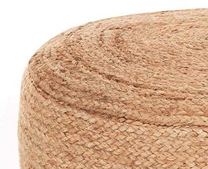 Customised Round Water Hyacinth Ottoman <b>Stool</b> Handcrafted Woven Accent Piece for Seating Side <b>Table</b> and Natural Living Room - Product Image 4