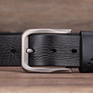 Cinturón de Cuero Genuino, Piel de Vaca, Color Sólido, Hebilla de Acero Rectangular, Estilo Formal, Duradero, 2.5 Pulgadas de Ancho - Product Image 6