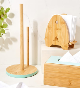 Porte-serviettes sur pied, support de rangement pour cuisine, design simple et durable, porte-serviettes en bois moderne - Product Image 1