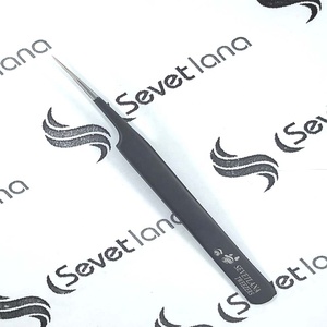 ซูเปอร์กันยายนร้อนขายมืออาชีพชุดของ2ชิ้นในแมตต์สีดำที่มีปลายเงินแหนบต่อขนตา - Product Image 3