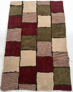 Alfombra AISHA FABS SNOW Moderna, Teñida, de Lana, Hecha a Mano, Antideslizante, Gruesa, Abstracta, con Base de Algodón Rectangular para Hogar y Hotel - Product Image 4