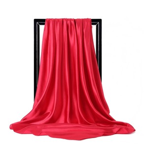 Écharpes et châles en soie pour femmes, vente en gros, foulards hijab de luxe en satin de soie, mode, pour la tête et le cou, carrés, longs, imprimés, unis, légers - Product Image 1