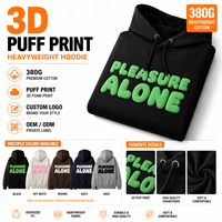 Sweat-shirt à capuche personnalisé avec impression 3D en relief pour homme, en coton, pull-over épais en molleton bouclette, décontracté, pour l'automne