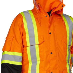Sweat-shirt réfléchissant haute visibilité pour homme, veste de travail en polyester avec fermeture éclair et poches - Product Image 3