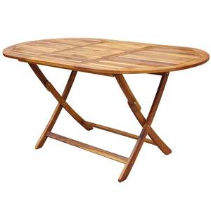 Juego de comedor de exterior de madera maciza de eucalipto marrón de 7 piezas, muebles plegables para patio - Product Image 3