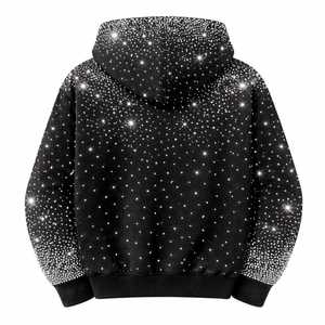 Custom Women <b>Rhinestone</b> Acid Wash Zip Hoodie Oversized Fleece Embroidery Patch Streetwear Hooded <b>Jacket</b> OEM Factory Wear - Product Image 6