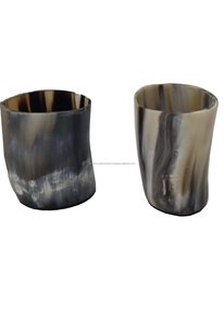 Ensemble de chopes en verre élégant de Freyr corne à boire de taureau de buffle durable pour savourer la bière vin thé café lait artisanat naturel - Product Image 3