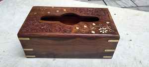 Vase de table géométrique Art Déco en bois artisanal avec design horizontal pour la table à manger, la décoration de la maison et du bureau - Product Image 2