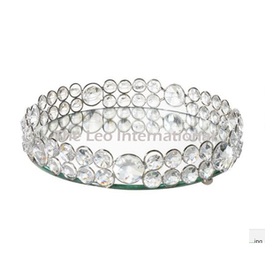 High Quality Vintage Metal <b>Crystal</b> Diamond Serving Tray Table <b>Top</b> Decor Luxury Rectangle Shiny Polished - Product Image 3