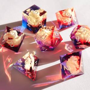 Sunrise Sonata gradient cloud <b>dice</b> handmade resin sharp edge dnd <b>dice</b> <b>set</b> for DnD D&D Dungeons and Dragons RPG <b>dice</b> - Product Image 1