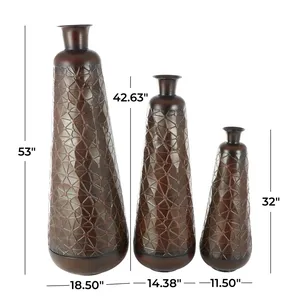 Vase à fleurs en métal fait main de luxe, accent décoratif haut de gamme pour console, table basse, table à manger, étagère, chambre, salon - Product Image 3
