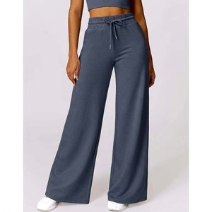 Elegant High Waist Wide Leg Pants Women Soft Draped Loose Fit Trousers Lightweight Breathable Cotton <b>Linen</b> Casual Pants Stylish - Product Image 6