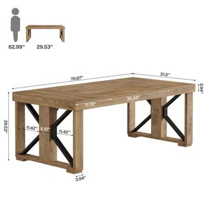 Scrivania per Computer, Ufficio Domestico e Sala Conferenze, Tavolo Versatile da Pranzo - Product Image 6
