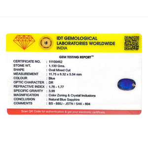 Loose 5.65 Carat Royal Blue Sapphire Gemstone for Fine Jewelry - Product Image 4
