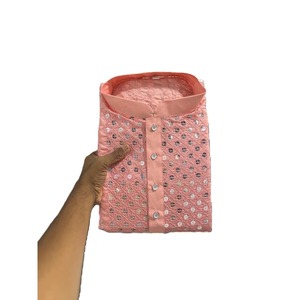 DESIGNER COTTON SEQUENCE BRODERIE TRAVAIL HOMME KURTA PYJAMA - Product Image 1