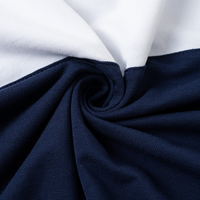 Polo bicolore mi-mollet haut de gamme pour hommes et femmes, mélange de coton 220 GSM, élégant et respirant, avec logo brodé personnalisé