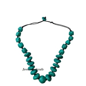 Handcrafted Vintage Geometric Fashion Resin Beaded <b>Necklace</b> Colorful <b>Statement</b> Jewelry Unisex Trendy Lightweight Party Wear - Product Image 5