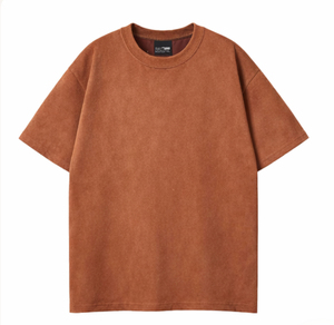 เสื้อยืดผู้ชายแขนสั้นทรงโอเวอร์ไซส์ ผ้าคอตตอน 100% ทอแบบวินเทจ สีพื้นเรียบง่าย สวมใส่สบาย ไม่ยับ เป็นมิตรต่อสิ่งแวดล้อม - Product Image 5