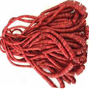 Naturellement <span class=keywords><strong>orange</strong></span> et noir couleur rouge Pomme Corail Heishi - Product Image 4
