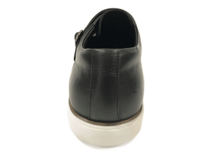 Mocasines de Cuero Negro con Punta Redonda, Hebilla, Plantilla Acolchada de EVA, Suela de Goma, para Todas las Temporadas, Color Sólido - Product Image 3