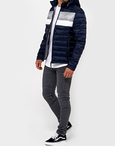 Two color design OEM Wholesale Custom Winter Warm Quilted Bubble Down Padded Puffer <b>Jackets</b> With Hooded <b>jacket</b> - Product Image 2