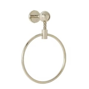 Circular Gold Tone Metal Towel Holder Wall Mounted Bathroom Storage <b>Rack</b> Rust Resistant Single Tier Towel Holder - Product Image 2
