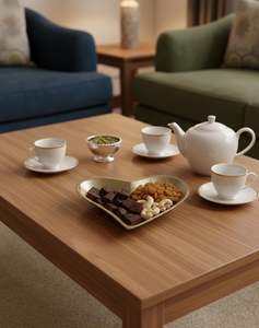 Plateau de service en forme de cœur en aluminium et laiton doré pour fruits secs, fruits, collations, bonbons, chocolats, assiette décorative pour la table - Product Image 3