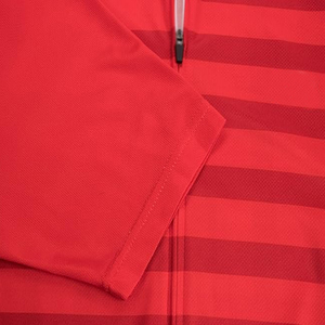 Ensemble de maillot de cyclisme pour homme, rayé rouge, manches courtes, respirant, spandex, polyester, coupe sportive pour l'été - Product Image 5