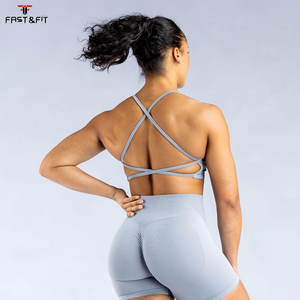 Soutien-gorge de sport Yoga Tank Top grande taille léger à maintien élevé avant, antichoc, respirant, rembourré, extensible dans les quatre sens, pour la gym - Product Image 2