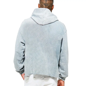 Nouvelle Série Sweat à Capuche Unisexe Style Urbain 100% Coton Jersey Délavé à l'Acide avec Impression en Relief Anti-Boulochage 460g - Product Image 2