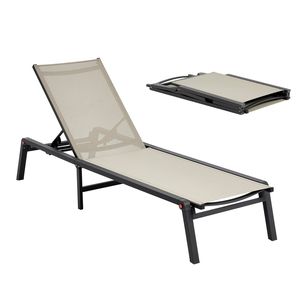 Silla Reclinable Plegable para Exteriores con Capacidad de Carga de 400 Libras, 5 Posiciones Ajustables, Fácil de Montar, para Tomar el Sol - Product Image 1