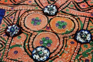 Free Shipping Indian <b>Vintage</b> Hand Embroidered Banjara Neck Yoke Craft Patch - Product Image 4