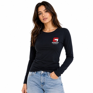 Camiseta Clásica de Manga Larga para Mujer, Superventas, Suave y Transpirable, Ropa para Uso Diario con Marca Personalizada, Directo de Fábrica - Product Image 1