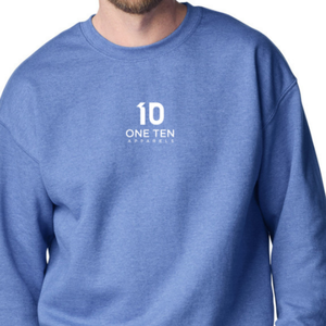 Sudadera de cuello redondo para hombre, color gris melange, azul real intenso, de felpa, informal, cálida, mezcla de algodón, lisa, con logotipo personalizado, venta al por mayor - Product Image 4