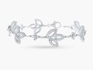 สร้อยข้อมือดอกไม้ทอง 14K สำหรับผู้หญิง ประดับเพชร สร้อยข้อมือแบบโซ่ เครื่องประดับโรแมนติกสำหรับงานแต่งงาน ของขวัญ งานปาร์ตี้ - Product Image 2