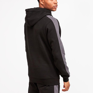 Ensemble de survêtement noir pour homme à manches longues, col montant, pantalon de jogging sportif avec poches latérales, séchage rapide, idéal pour l'automne - Product Image 4