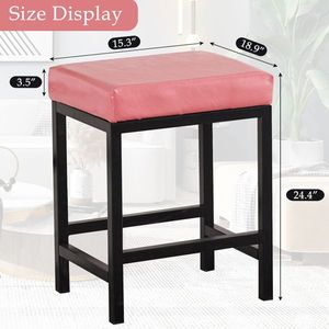 CPINTLTR Modern Faux <b>Leather</b> Bar <b>Stools</b> Counter <b>Stool</b> Kitchen Dining Island Chairs Metal Sitting Upholstered Barstools - Product Image 5