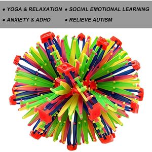 Grande balle en plastique arc-en-ciel extensible, jouet sensoriel, élasticité, conçue spécifiquement pour les garçons, balles de jeu originales - Product Image 3