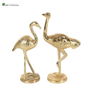 Grue jardin décoration métal laiton décoratif grue Figure or décoratif laiton grue décor à la maison article Antique laiton chiffres - Product Image 5