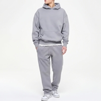 Ensemble de survêtement oversize pour homme, sweat à capuche uni et pantalon de survêtement ample, 2 pièces, streetwear décontracté, vente en gros