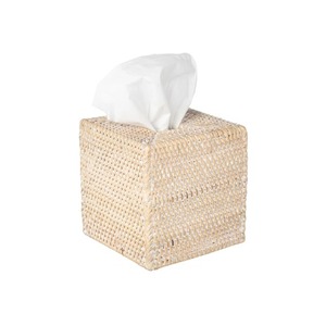 Handmade Bamboo Tissue Box Cover Square Natural Finish Bohemian Style Decorative Home Accessory - Product Image 3