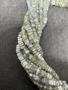 Labradorite Heishi Square , Labradorite Flat Square ,Labradorite Smooth Slice, 3mm, Good Quality with blue shining - Product Image 5