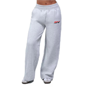 Pantalon de jogging en molleton de coton pour femme, taille mi-haute, chaud et décontracté, idéal pour la gym, vente en gros - Product Image 1