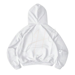 ชุดเซ็ตฮู้ดดี้ขายาวสีขาวแบบกำหนดเอง ชุดลำลองพร้อมโลโก้สั่งทำ ชุดวอร์ม 2 ชิ้น ผ้าฝ้ายฟลีซเนื้อนุ่ม น้ำหนักเบา - Product Image 3