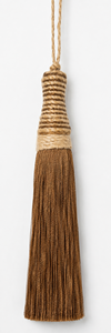 <b>Key</b> <b>Tassel</b> Decorative Pendant <b>for</b> Cabinet Door Brass Lock With Natural Fiber Fringe Ornament - Product Image 4